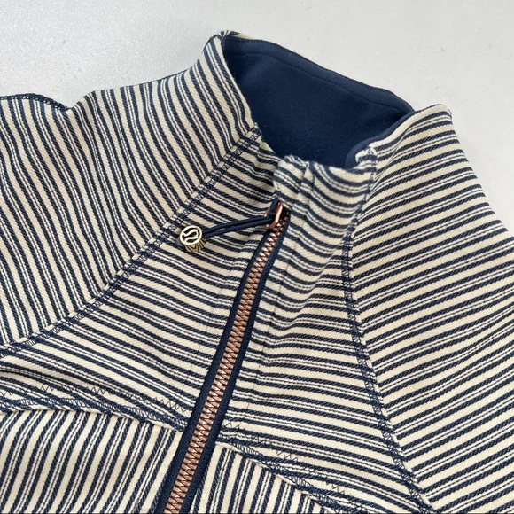 Lululemon Define Jacket Rose Gold & Blue Stripe - Picture 3 of 6